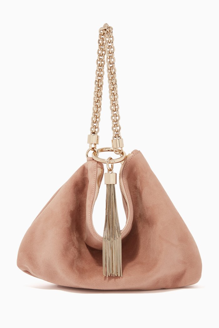 

Callie Suede Clutch Bag, Pink