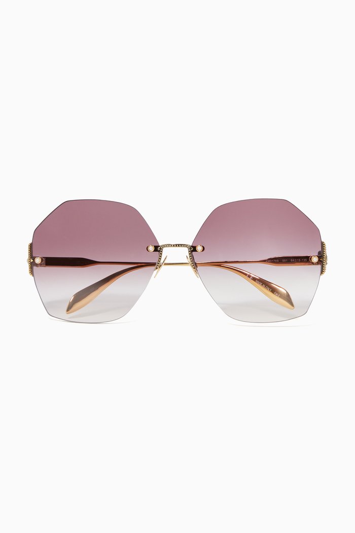 

Hexagonal Jeweled Sunglasses, Purple