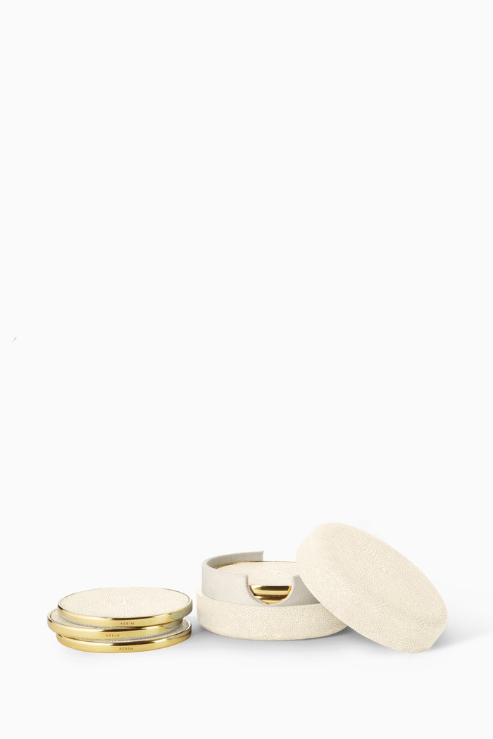 

Shagreen Coasters, Set of 4, Neutral