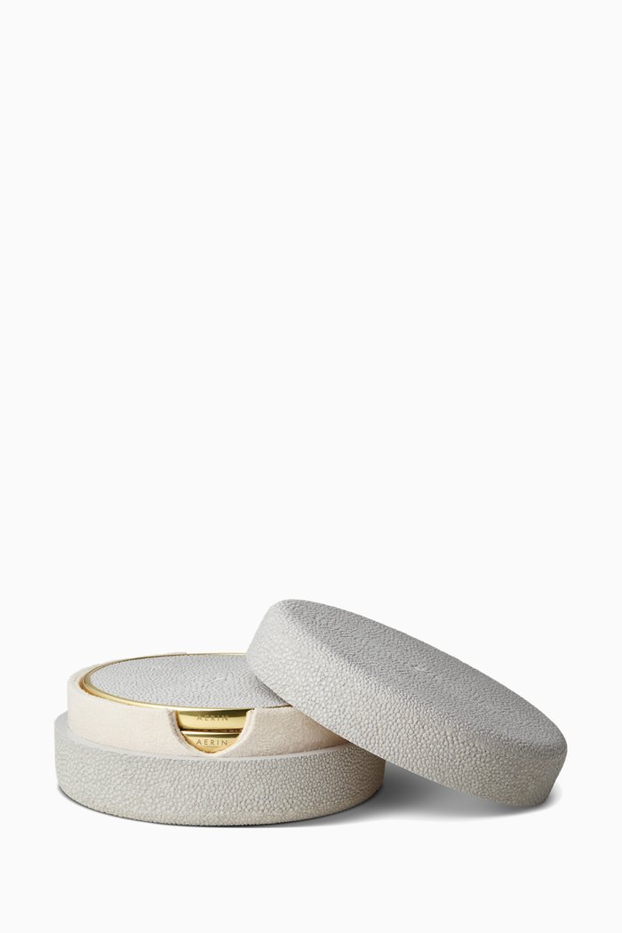

Shagreen Coasters, Set of 4, Grey