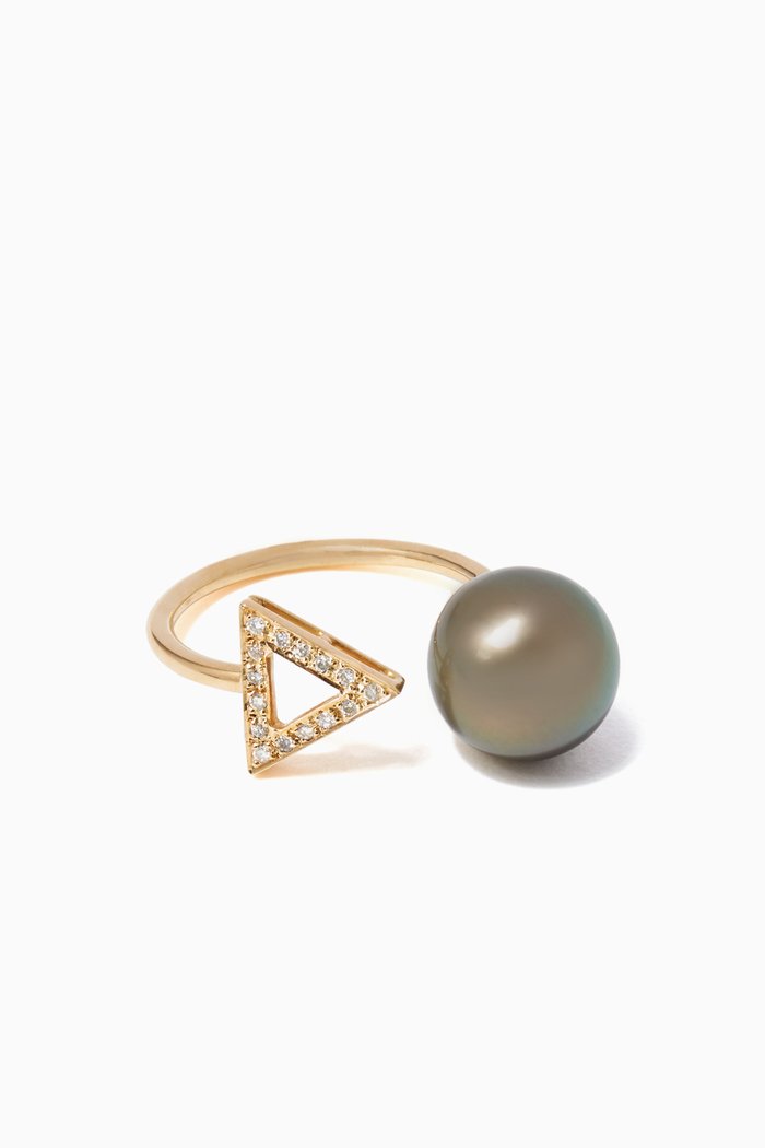 Yellow-Gold, Diamond & Pearl Ring