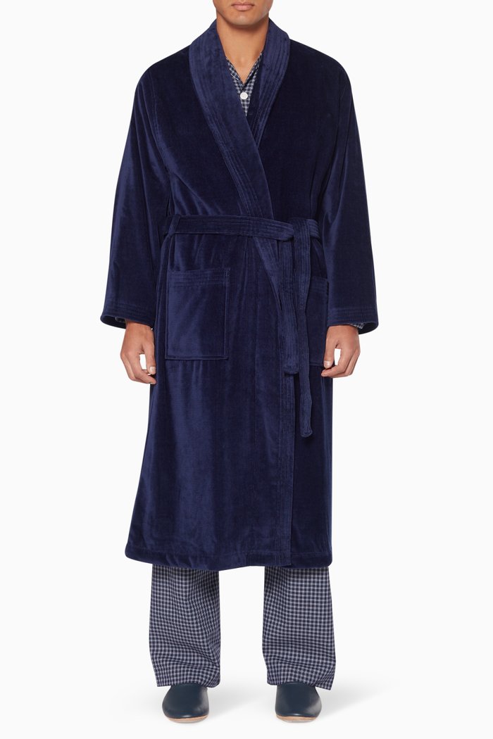 

Navy Velour Triton 10 Robe, Blue