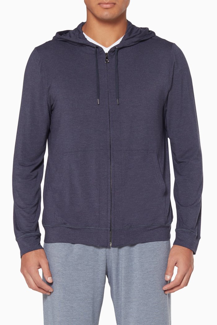 

Navy Marlowe Micro-Modal Stretch Hoodie, Blue