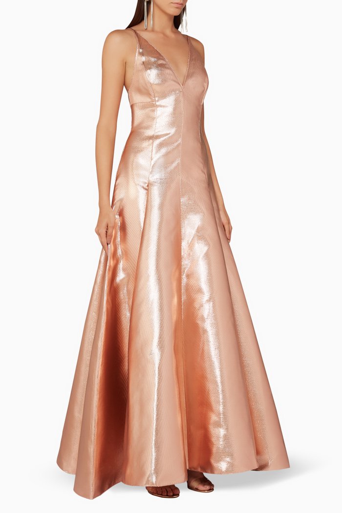 

Rose-Gold Metallic Esme Gown
