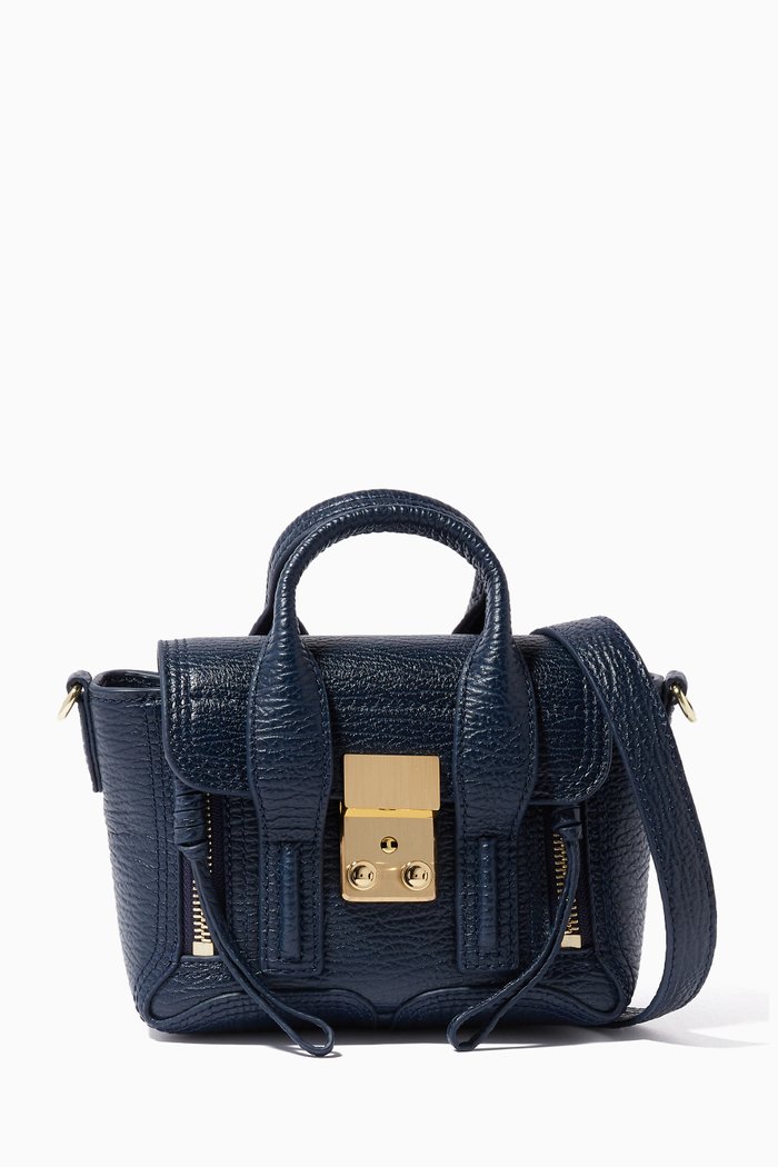 

Navy Nano Pashli Satchel, Blue