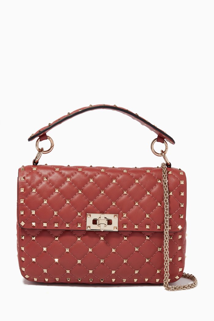 

Valentino Garavani Rockstud Spike Medium Bag in Nappa, Brown