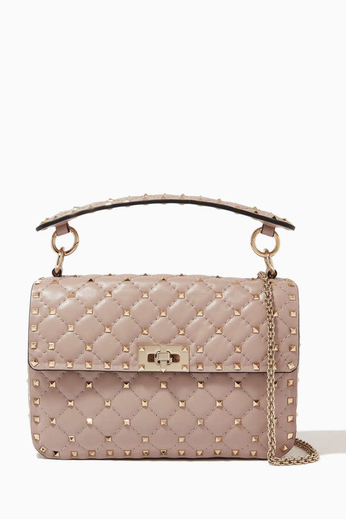 

Valentino Garavani Rockstud Spike Medium Bag in Nappa, Neutral