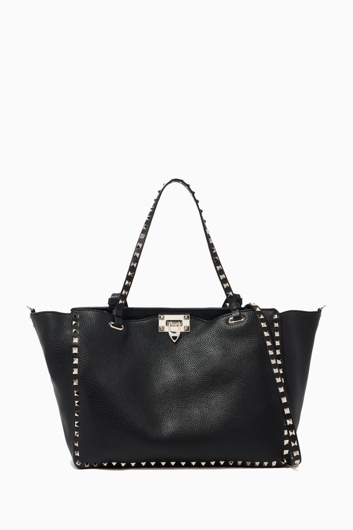 

Valentino Garavani Rockstud Medium Tote Bag in Calfksin, Black