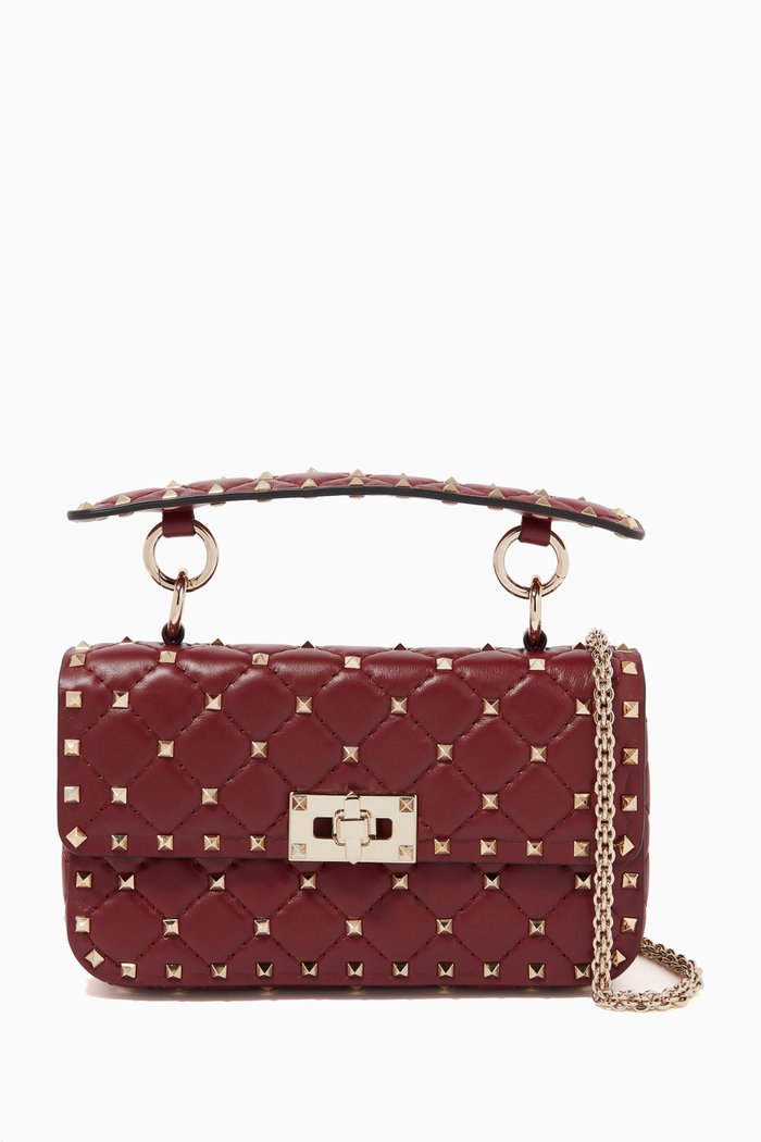 

Valentino Garavani Rockstud Spike Small Bag in Quilted Nappa, Pink