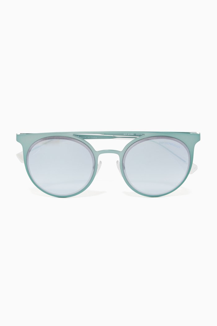 

Round Mirror Sunglasses, Blue