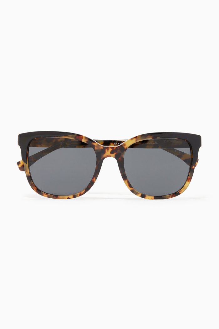 

Cat-Eye Shiny Sunglasses, Black