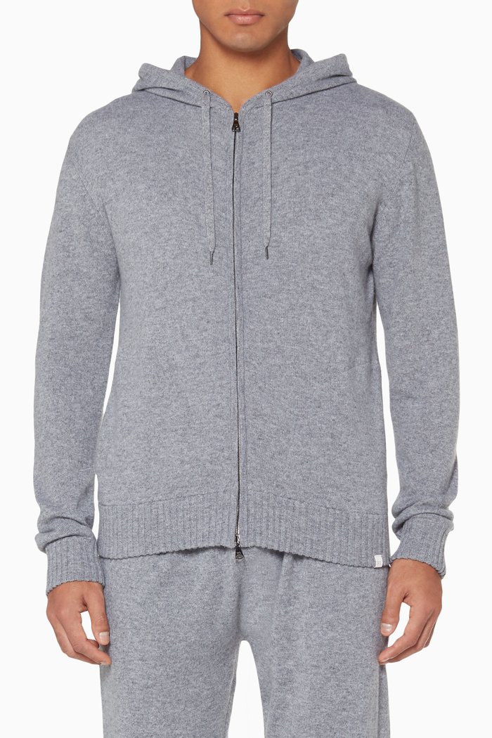 

Grey Cashmere Finley Hoodie, Silver