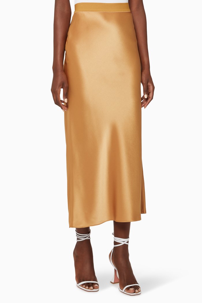 

Satin Slip Maxi Skirt, Metallic