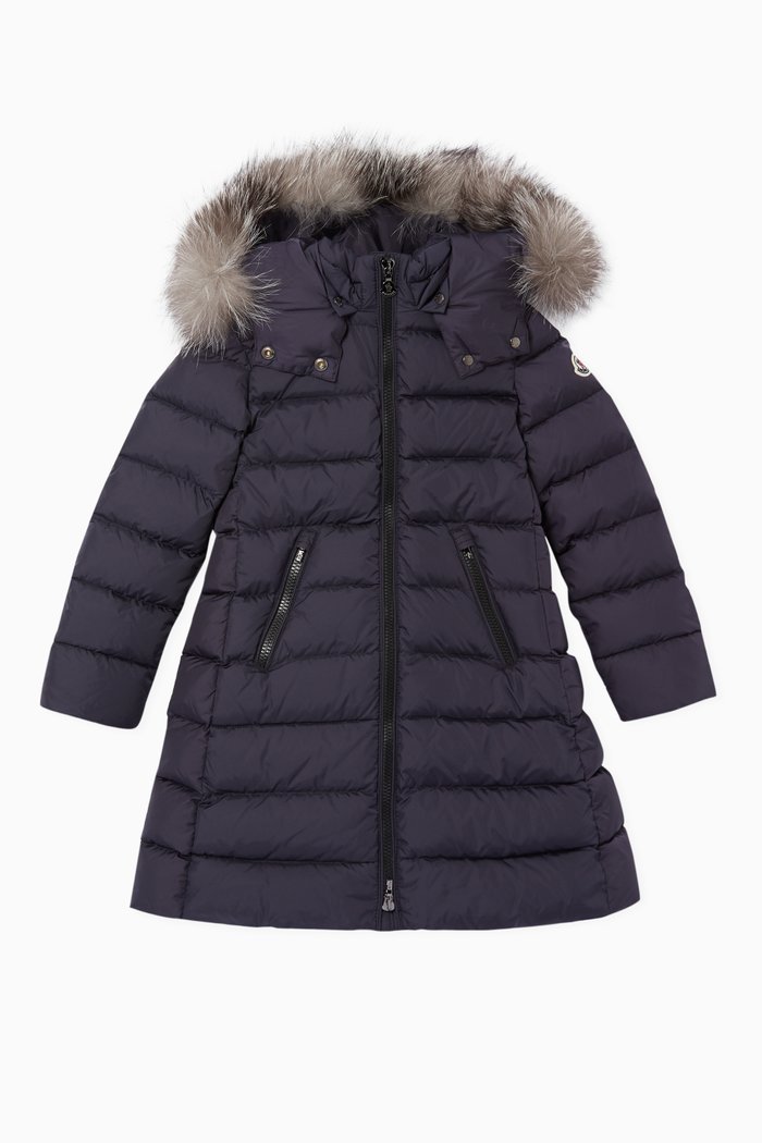 

Long Fur Collar Puffer Coat, Blue