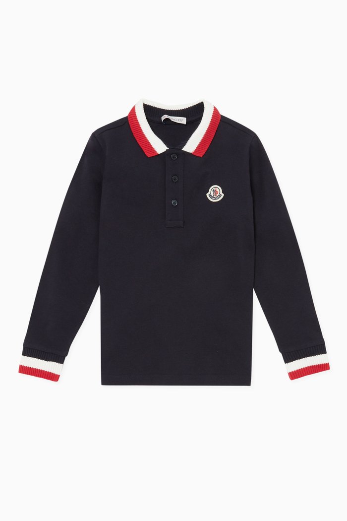 

Long-Sleeved Polo T-Shirt, Blue
