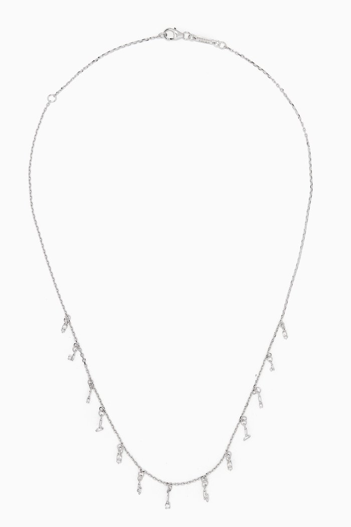 

Fireworks Diamond Dangling Necklace in 18kt White Gold, Silver