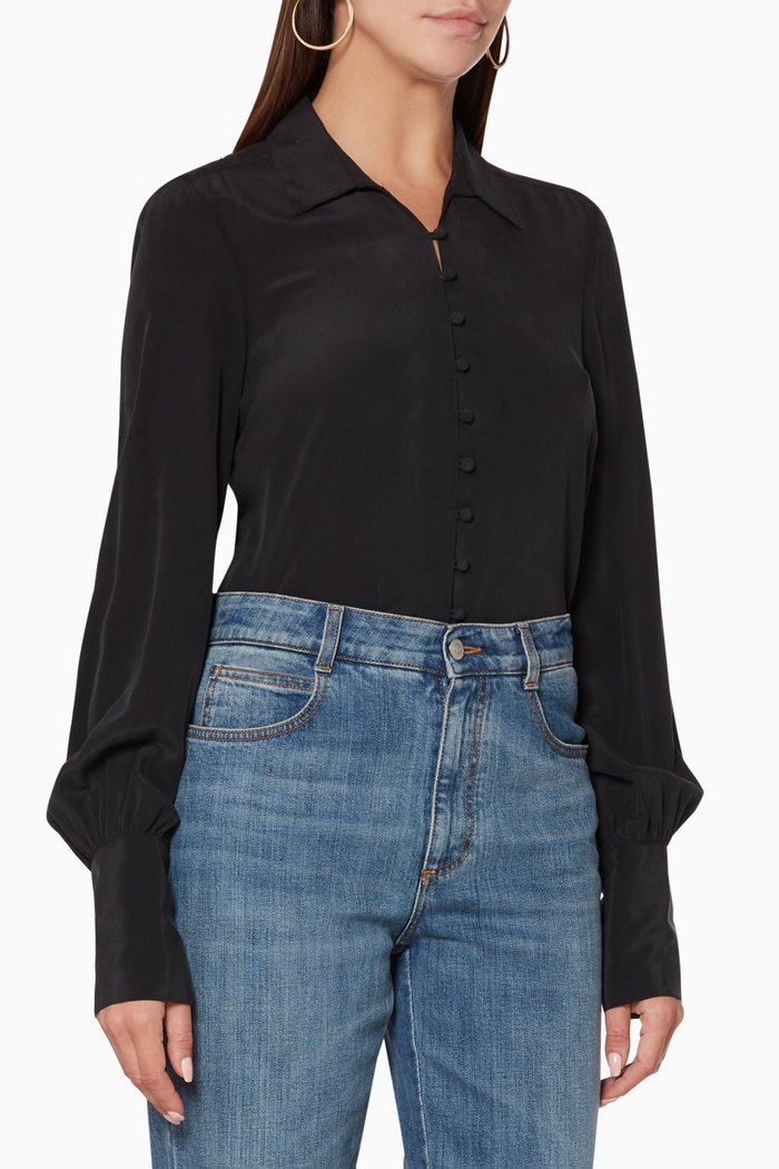 

Black Naomi Silk Blouse
