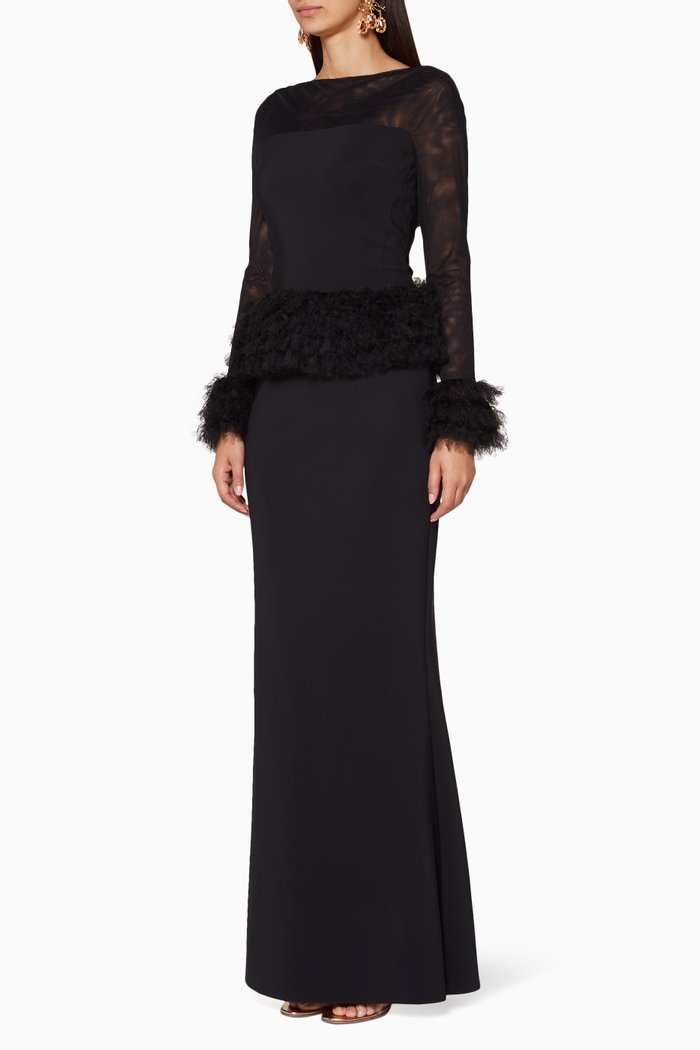 

Black Embellished Bibina Gown