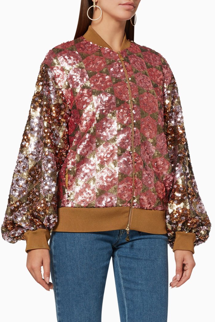 Multi-Coloured Embellished Clive Jacket, Brown
