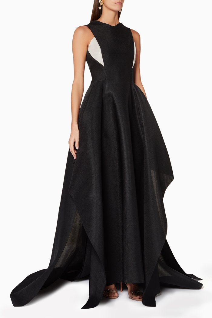 

Black Component A-Line Gown
