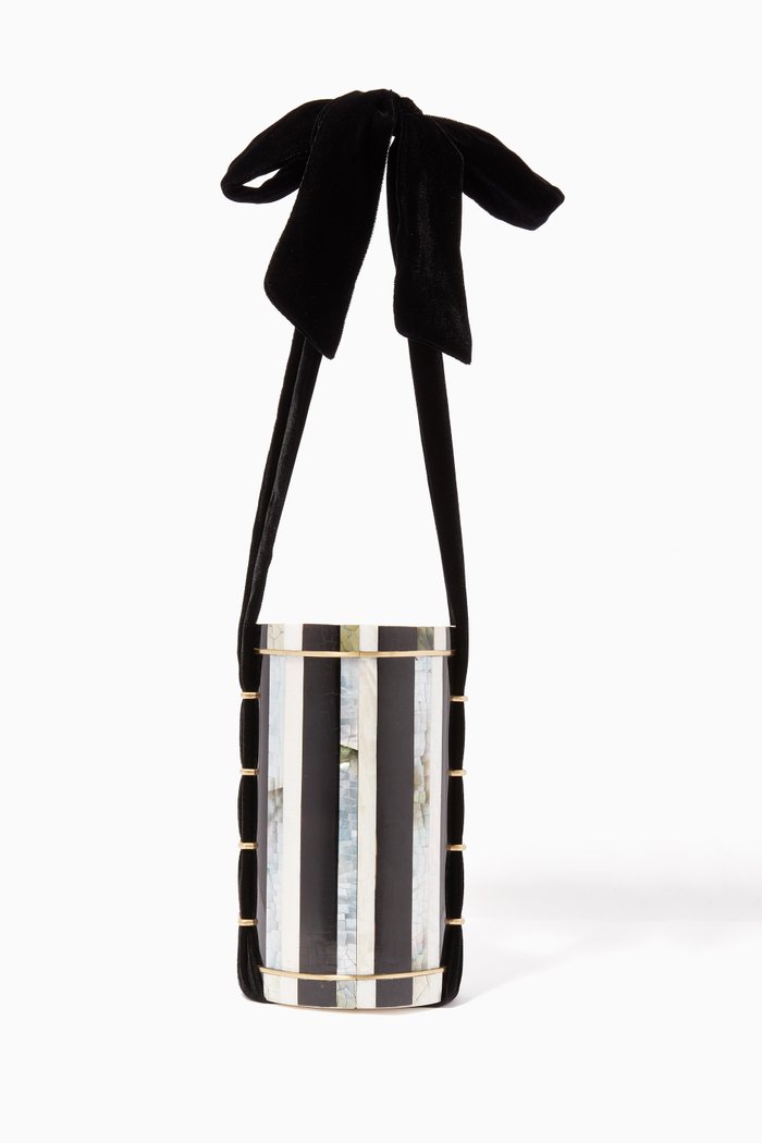 

Black & White Shell Edith Clutch