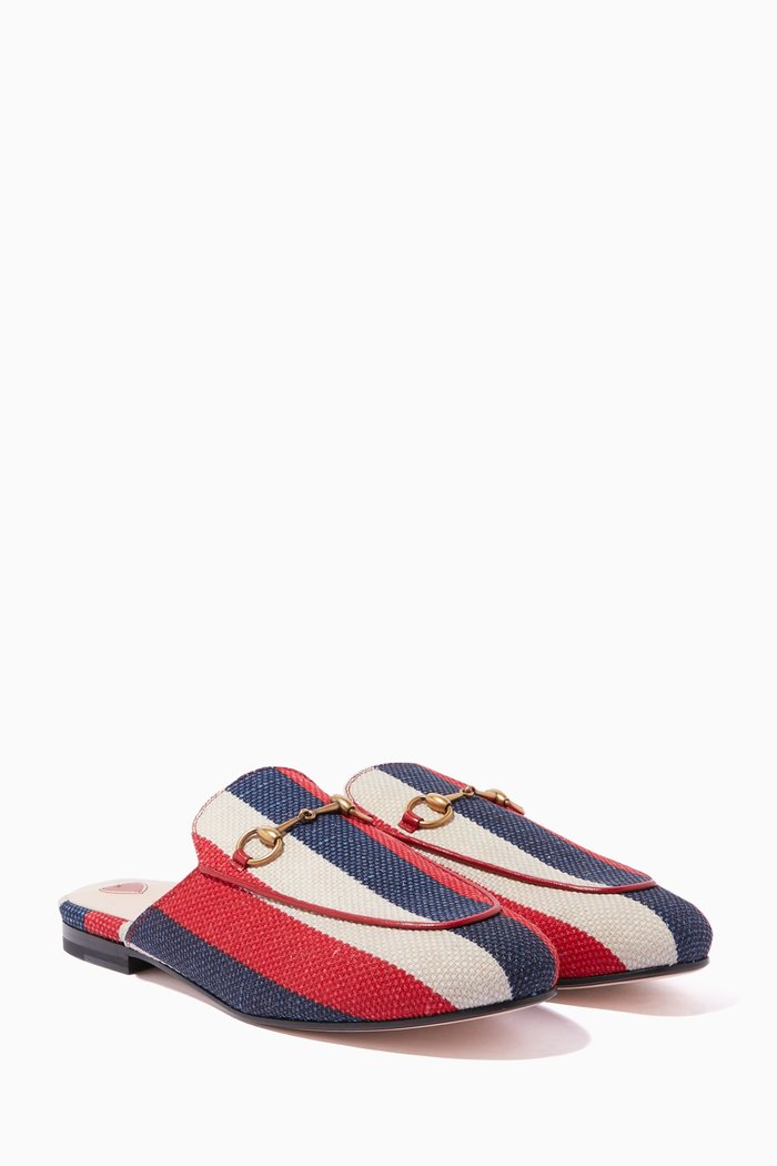

Red, Navy & White Princetown Sylvie Loafers, Multicolour