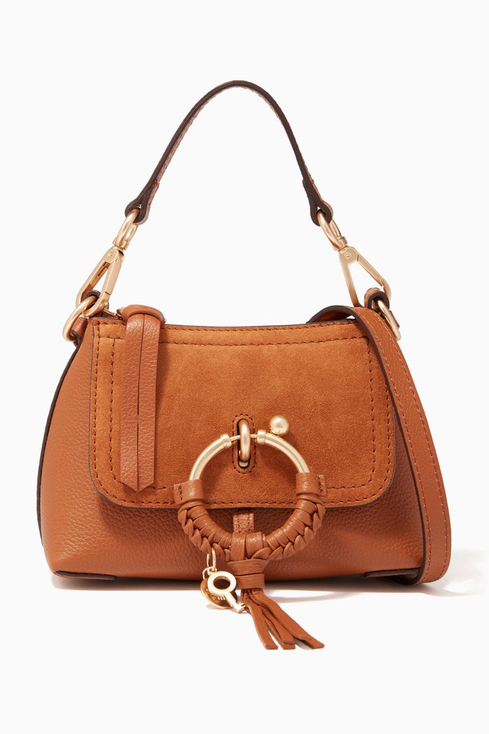 

Mini Joan Leather & Suede Bag, Brown