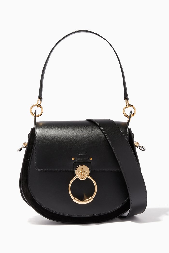 Black Medium Tess Shoulder Bag