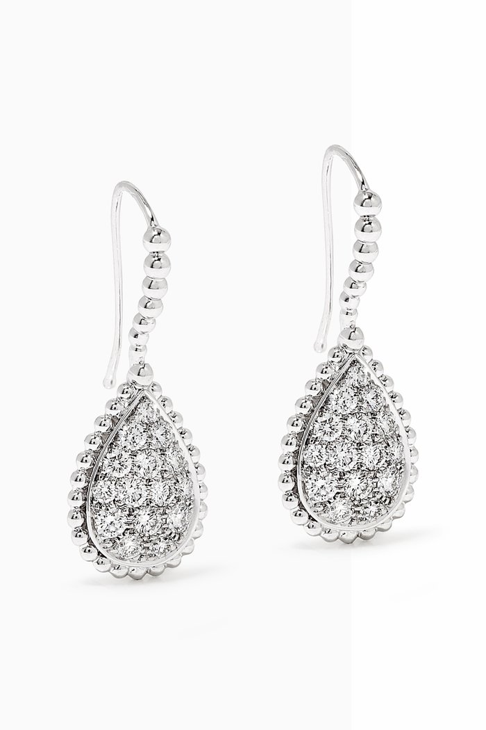 

Serpent Bohème M Motif Diamond Sleepers Earrings in 18kt White Gold, Silver