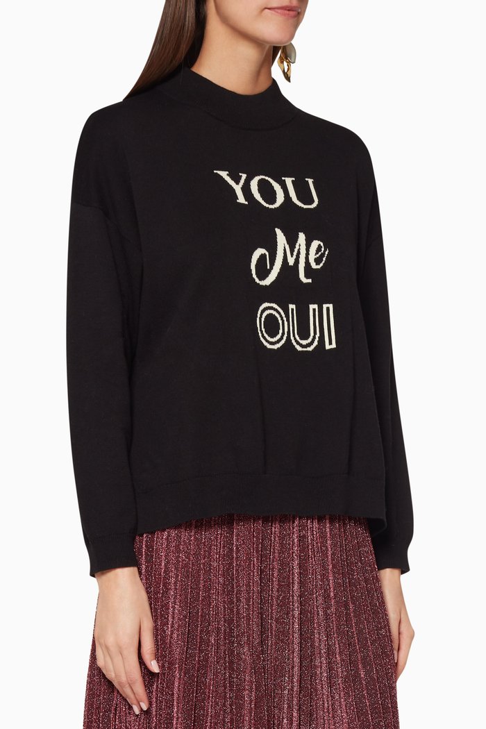 Black You Me Oui Sweater