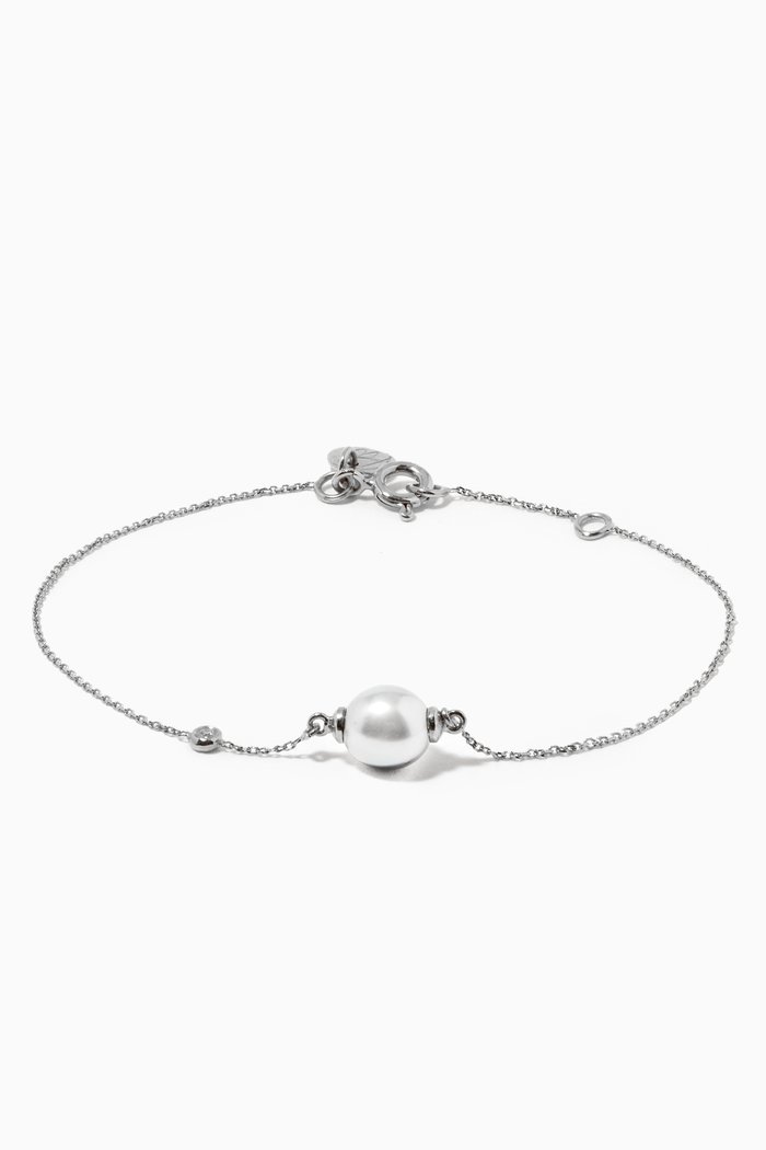 

Links of Love My First Pearl Diamond Bracelet in 18kt White Gold, Silver
