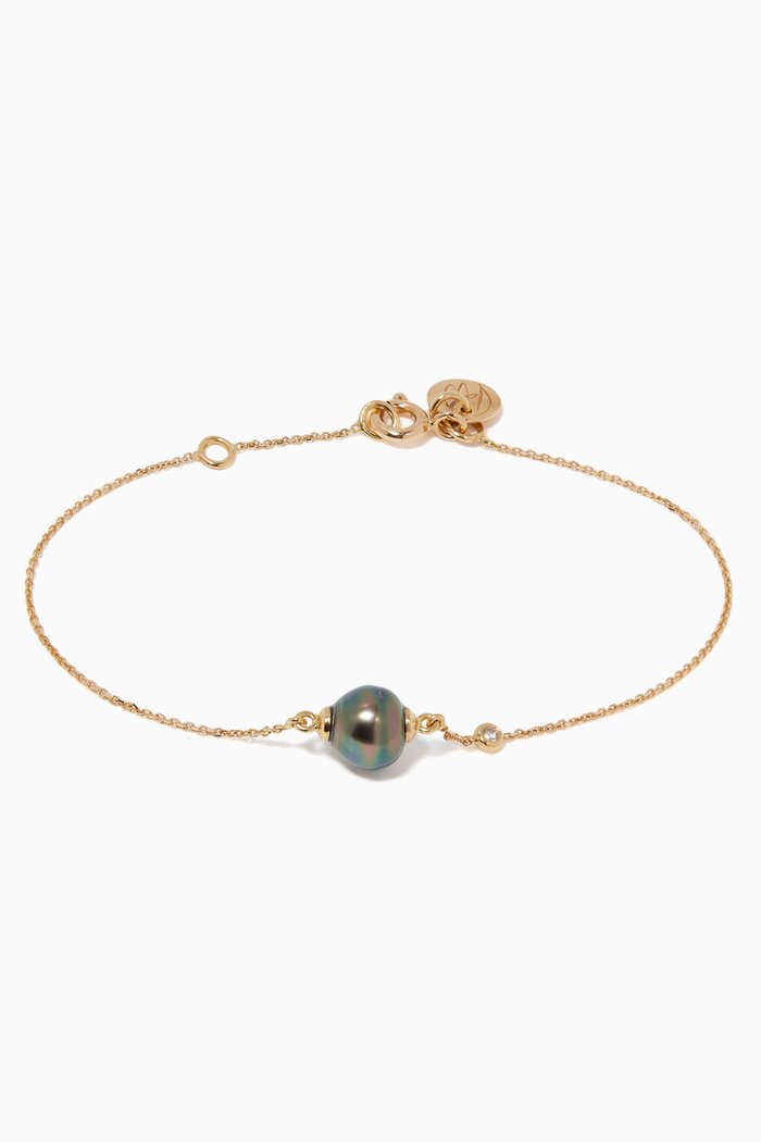 Keshi Pearl & Diamond Bracelet, Yellow
