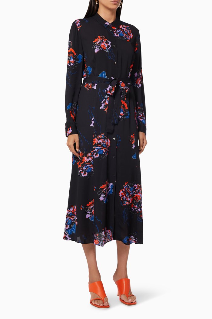 

Black Floral Freya Shirt Dress