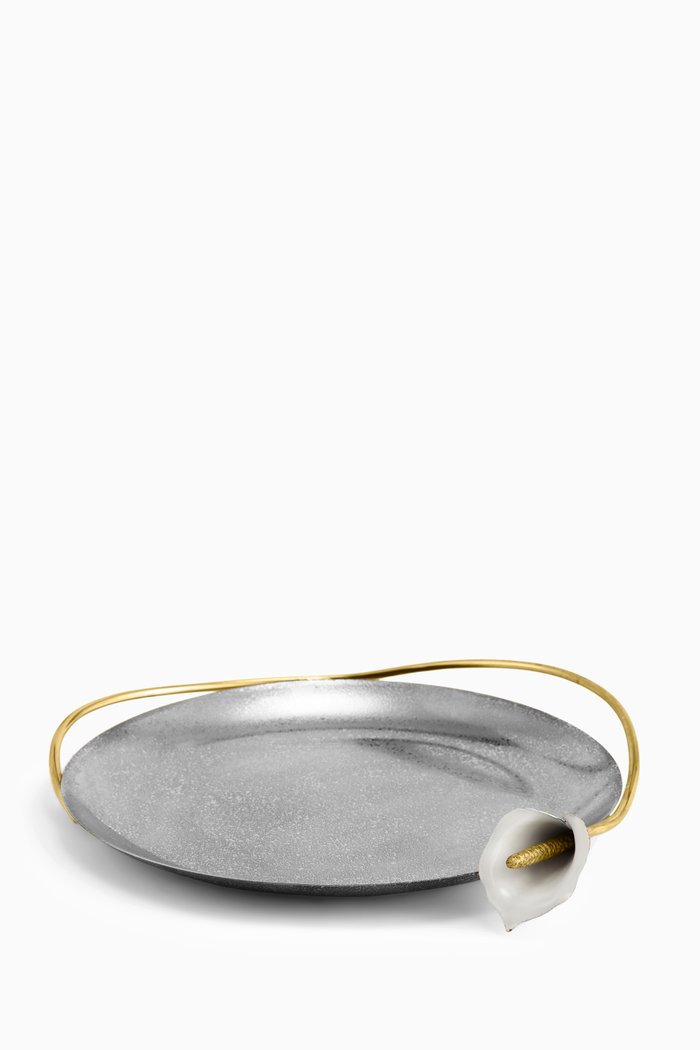 

Silver Calla Lily Round Plate, Multicolour