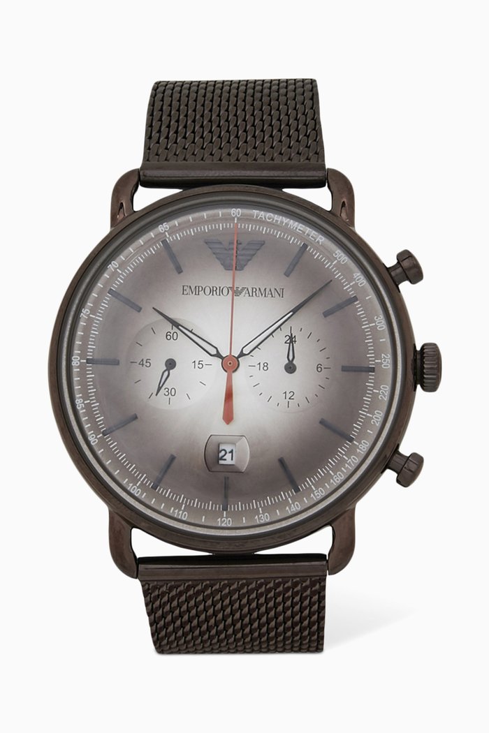 

Aviator Plated Steel Chronograph Watch, Multicolour