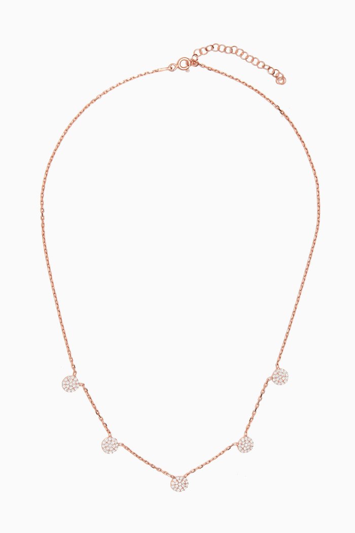 

Circle Stone Necklace in Rose Gold-plated Sterling Silver