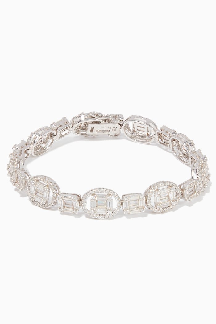 

White Gold Crystal-Embellished Bracelet