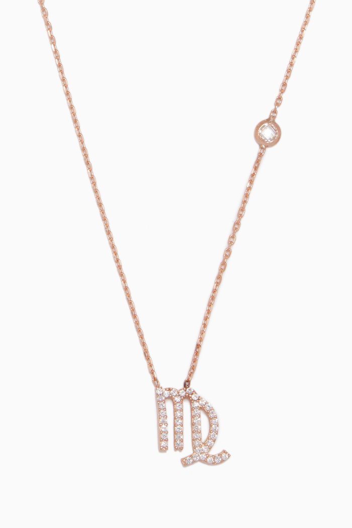 Rose-Gold Virgo Pendant Necklace, Neutral
