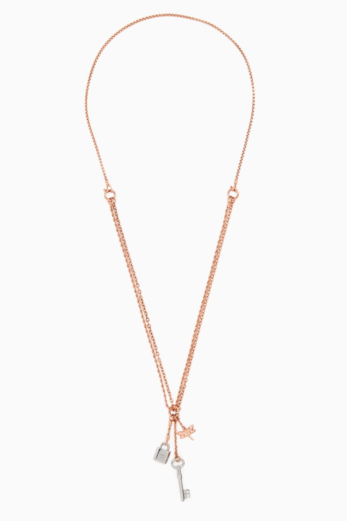 

Padlock & Key Chain Necklace, Multicolour