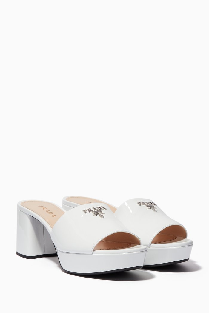 White Logo Platform Mules