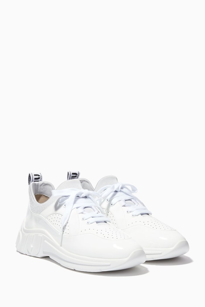 

White Run Patent Leather Sneakers