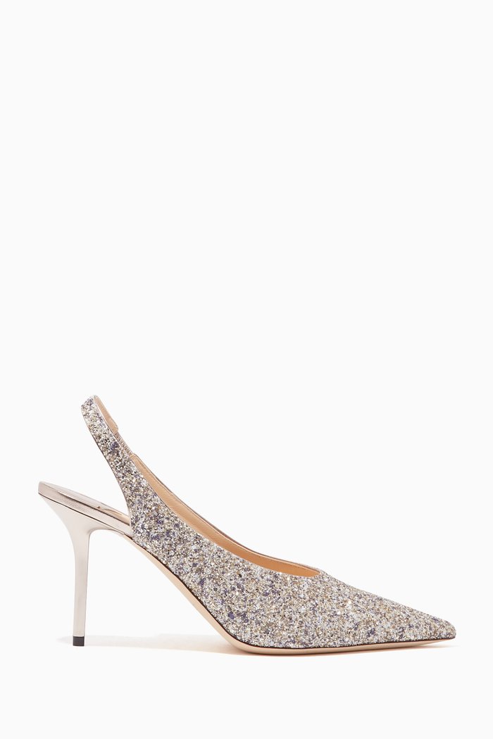 

Platinum-Mix Ivy Slingback Pumps, Metallic