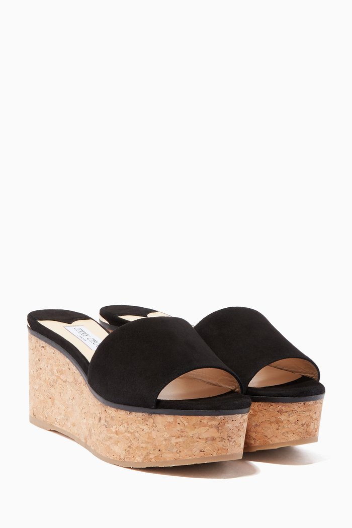 

Black Deedee 80 Suede Wedges