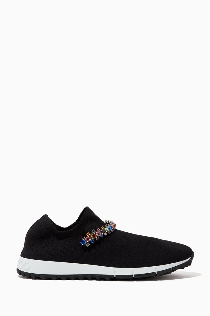 

Verona Crystal-embellished Sneakers in Knit, Black