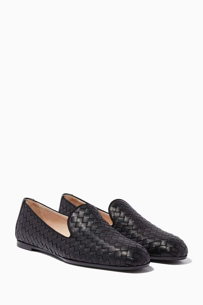 

Black Intrecciato Fiandra Slippers