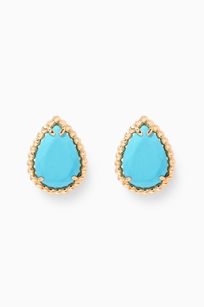 

Serpent Bohème S Motif Turquoise Stud Earrings in 18kt Yellow Gold