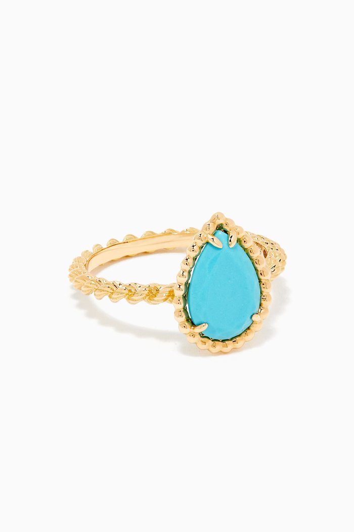 

Serpent Bohème Turquoise S Motif Ring in 18kt Yellow Gold