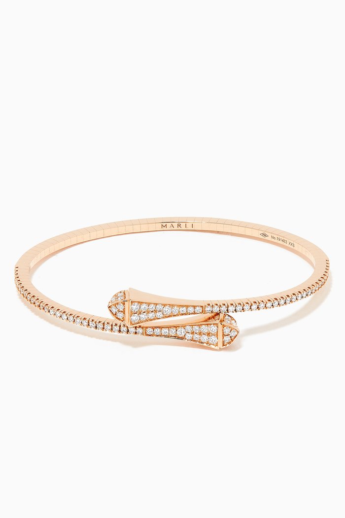 Cleo Diamond Slip-on Bracelet in 18kt Rose Gold