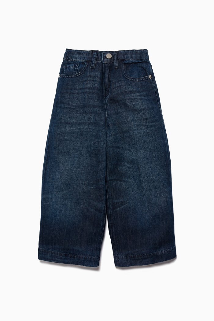 

Blue Wide Leg Cropped Jeans