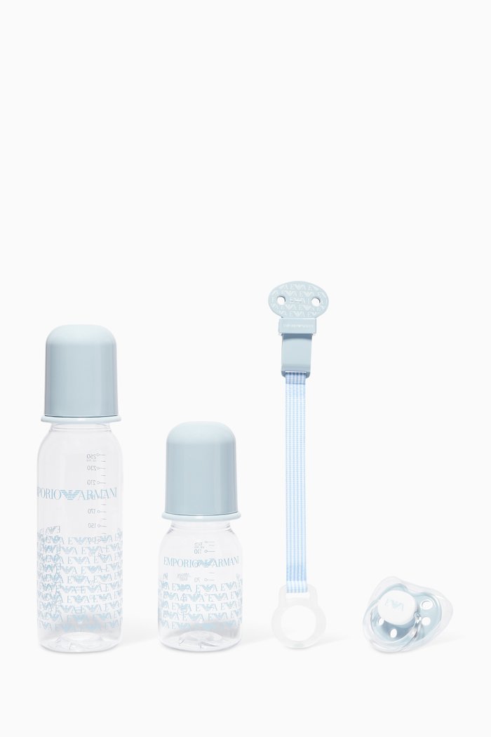 

Logo-Print Baby Bottle & Pacifier Set, Blue